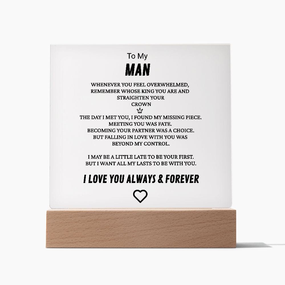 To My Man Acrylic Plaque: Crown