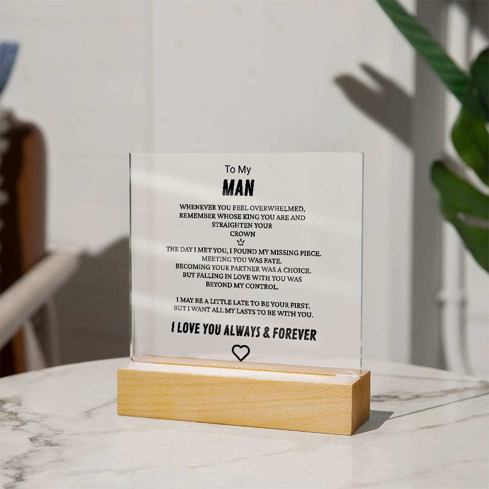 To My Man Acrylic Plaque: Crown