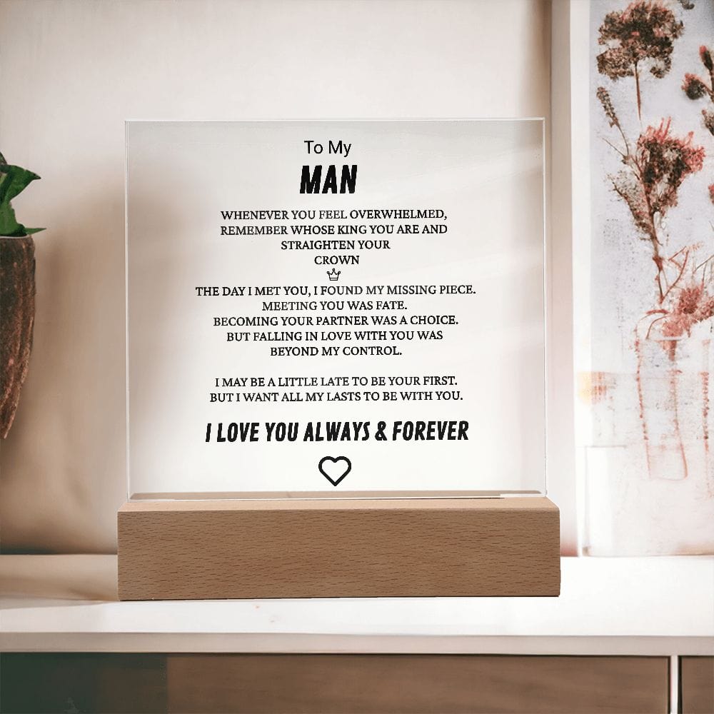 To My Man Acrylic Plaque: Crown