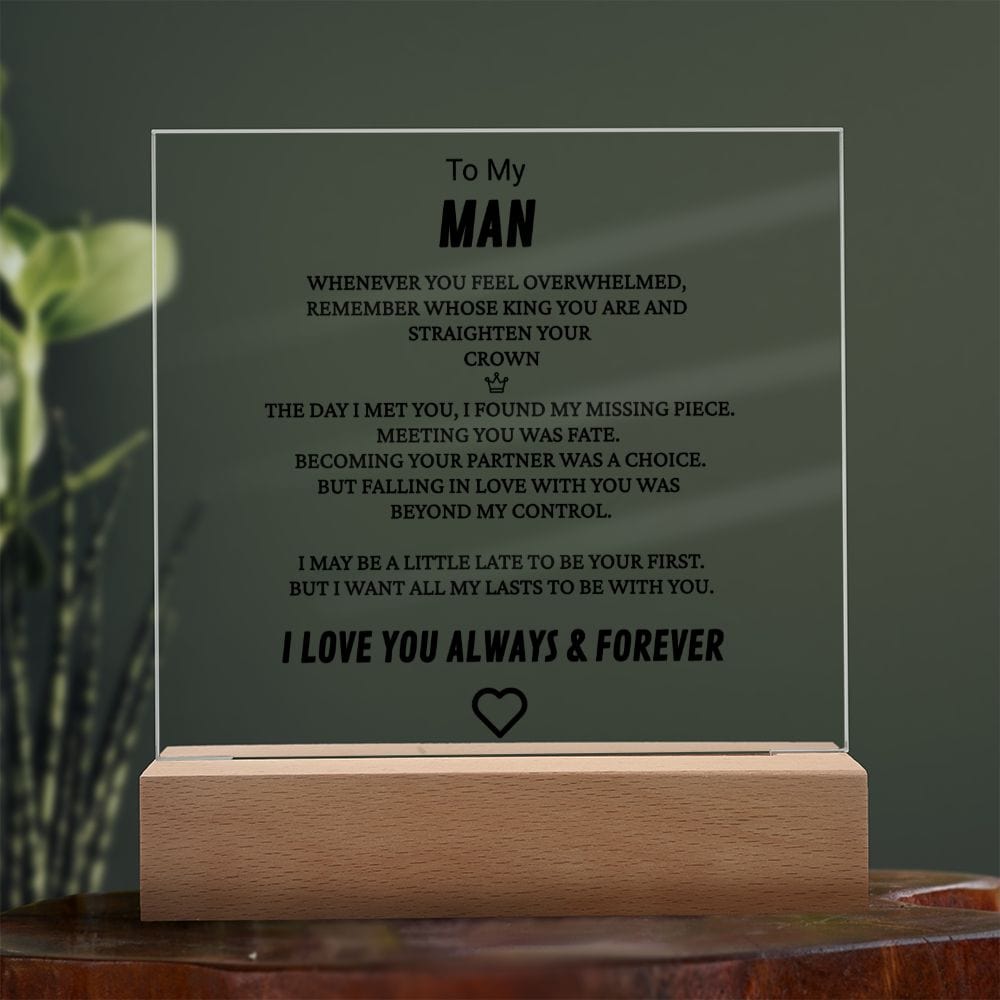 To My Man Acrylic Plaque: Crown