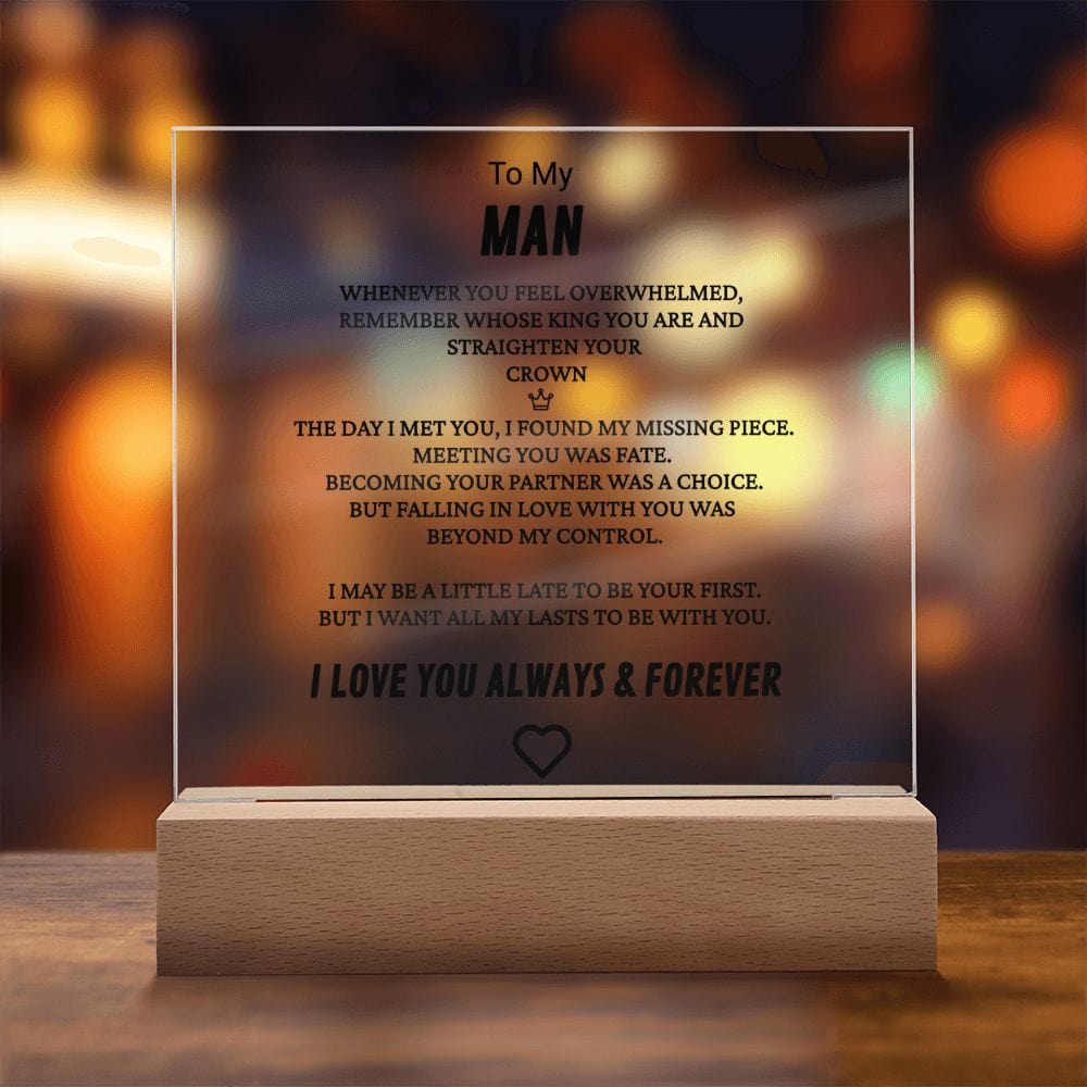 To My Man Acrylic Plaque: Crown
