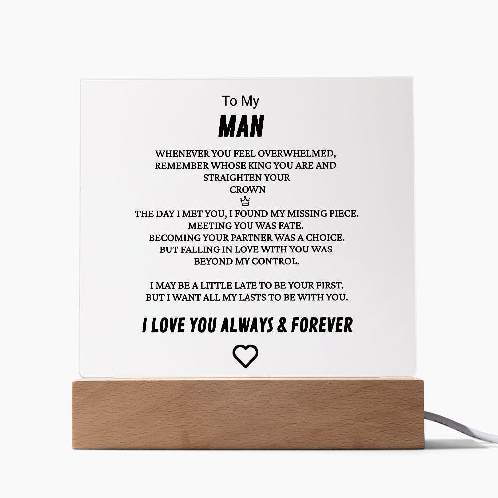 To My Man Acrylic Plaque: Crown
