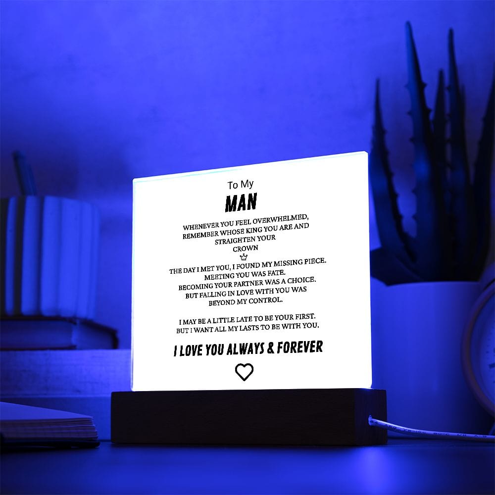 To My Man Acrylic Plaque: Crown