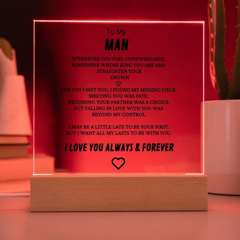 To My Man Acrylic Plaque: Crown