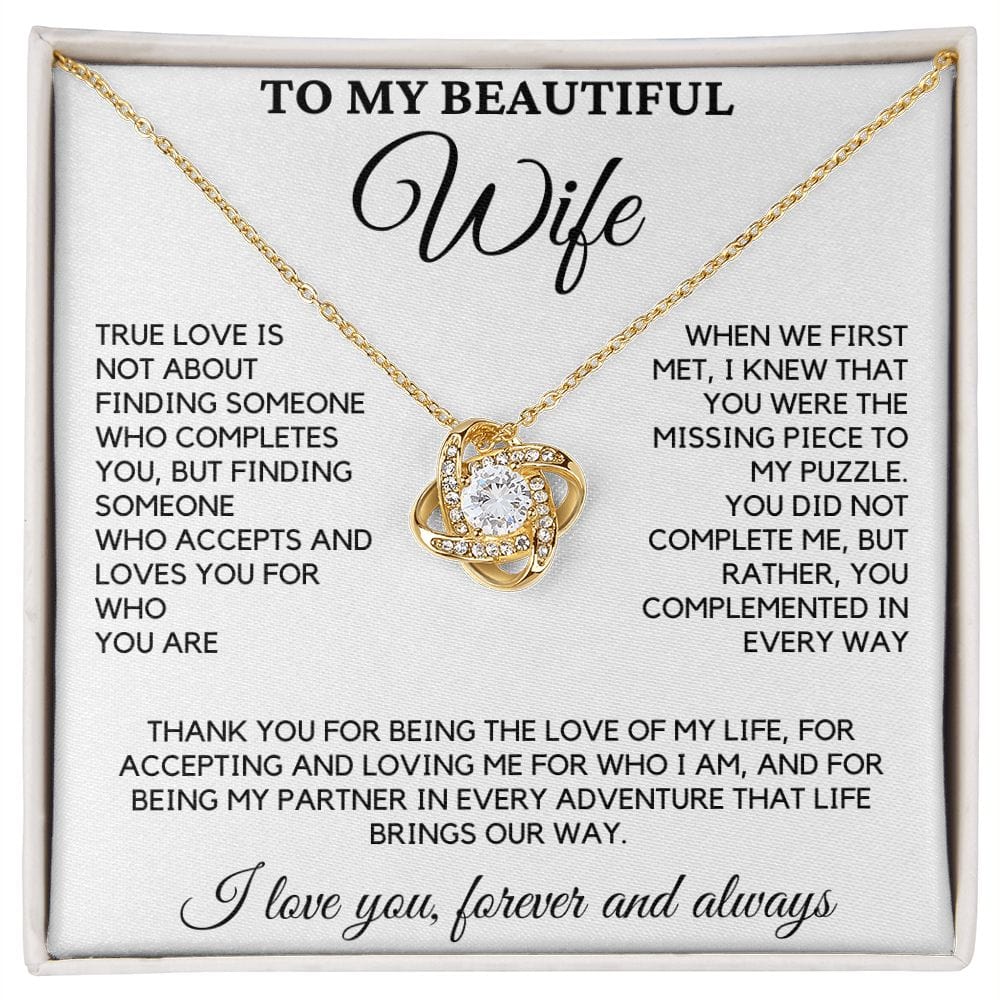 Gift for Wife "True Love" Love Knot Necklace