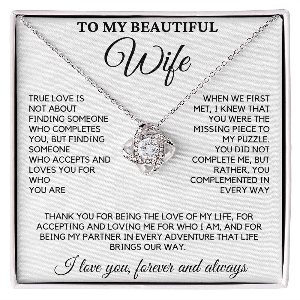 Gift for Wife "True Love" Love Knot Necklace