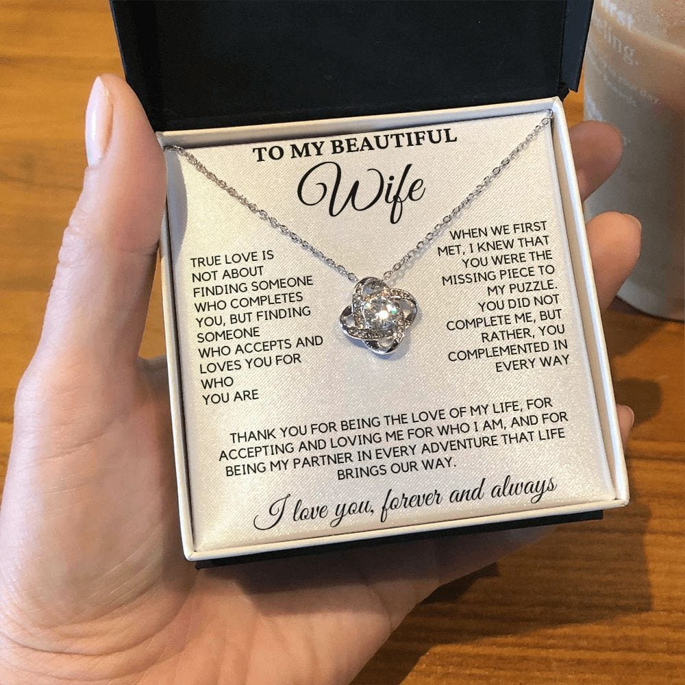 Gift for Wife "True Love" Love Knot Necklace