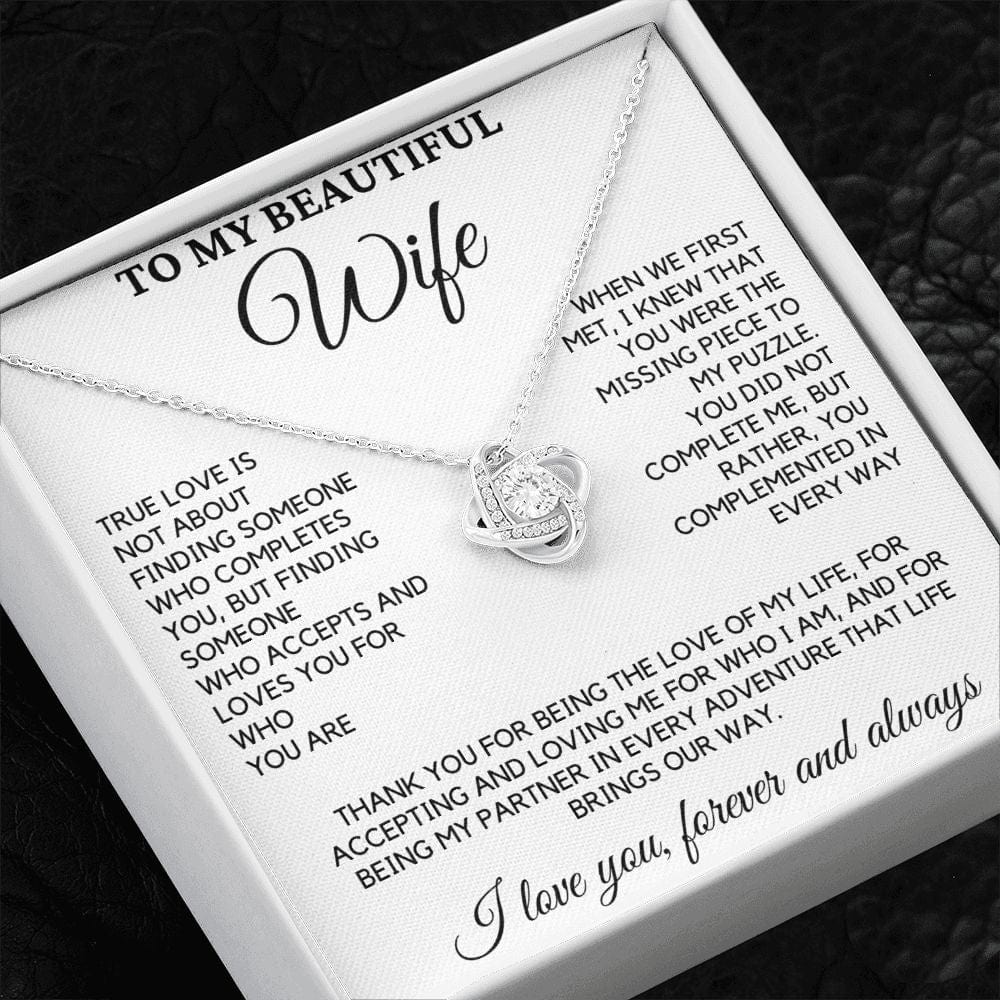 Gift for Wife "True Love" Love Knot Necklace