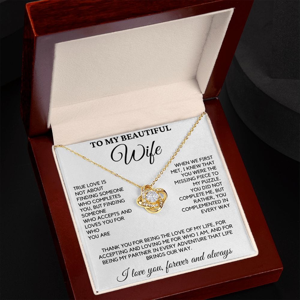Gift for Wife "True Love" Love Knot Necklace