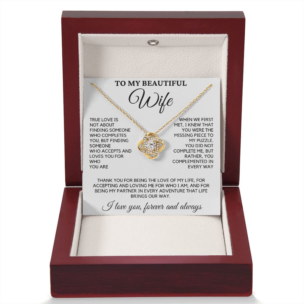 Gift for Wife "True Love" Love Knot Necklace