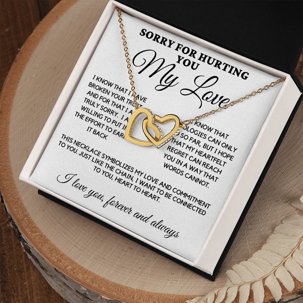 Interlocking Hearts Necklace - Sorry