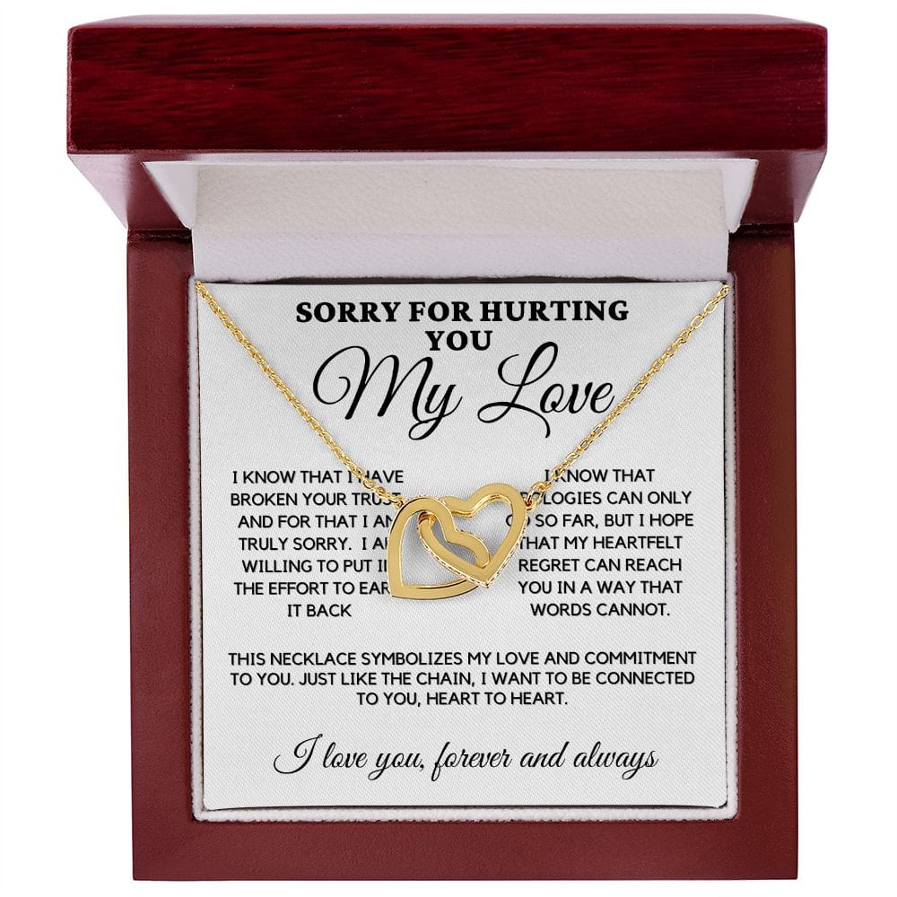 Interlocking Hearts Necklace - Sorry