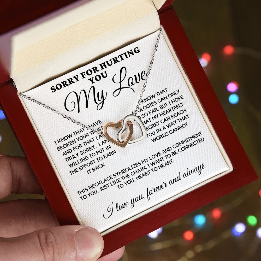 Interlocking Hearts Necklace - Sorry