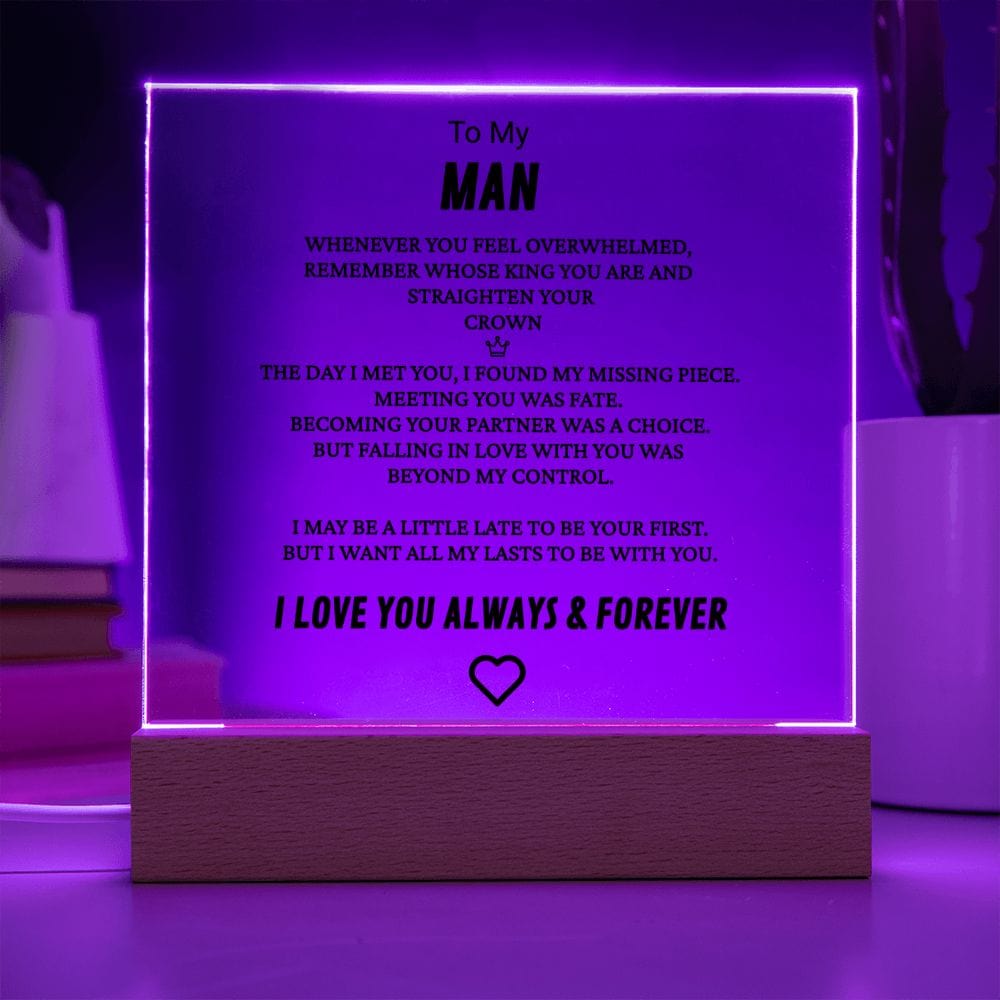 To My Man Acrylic Plaque: Crown